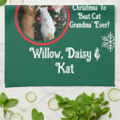 Linge De Cuisine Meilleure grand-mère de chat de Noël (Plié)