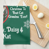 Linge De Cuisine Meilleure grand-mère de chat de Noël (Quart Plié)