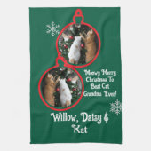 Linge De Cuisine Meilleure grand-mère de chat de Noël (Vertical)