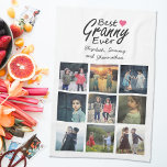 Linge De Cuisine Meilleure grand-mère jamais moderne grand-mère pho<br><div class="desc">Célébrez la grand-mère avec notre meilleur grand-mère Jamais de photo moderne Collage Nom Serviette de cuisine! Cette serviette de cuisine magnifiquement conçue comprend la citation aimante "Best Granny Ever" avec une icône de coeur rose chaud à côté. Sous la citation, personnalisez-la avec les noms des petits-enfants. Sous la citation et...</div>