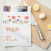 Linge De Cuisine Meilleure maman Fleurs 5 Photo Collage Keepsaké (Quart Plié)