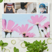 Linge De Cuisine Meilleure maman Fleurs roses 4 Enfants Photos (Plié)