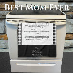 Linge De Cuisine Meilleure maman Jamais, monogramme noir blanc buff<br><div class="desc">Meilleure Maman Ever, monogrammed avec nom, noir, blanc, plaid de buffle, checker, cuisine modèle, do-it-yourself serviette de recette. Ajoutez la recette de votre grand-mère, de votre grand-mère ou de votre mère. Créez le souvenir parfait, un cadeau mémorable pour des réunions de famille, des traditions familiales, des anniversaires ou des idées...</div>