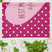 Linge De Cuisine Meilleure maman jamais pois roses (Plié)