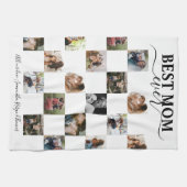 Linge De Cuisine Meilleure maman Keepsaké noir et blanc Insta Photo (Horizontal)