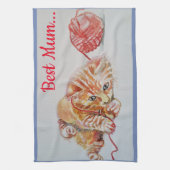 Linge De Cuisine Meilleure maman mignonne Chat dessin Art Cuisine T (Vertical)