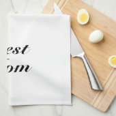 Linge De Cuisine Meilleure maman noir blanc classique script élégan (Quart Plié)