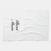 Linge De Cuisine Meilleure maman noir blanc classique script élégan (Horizontal)