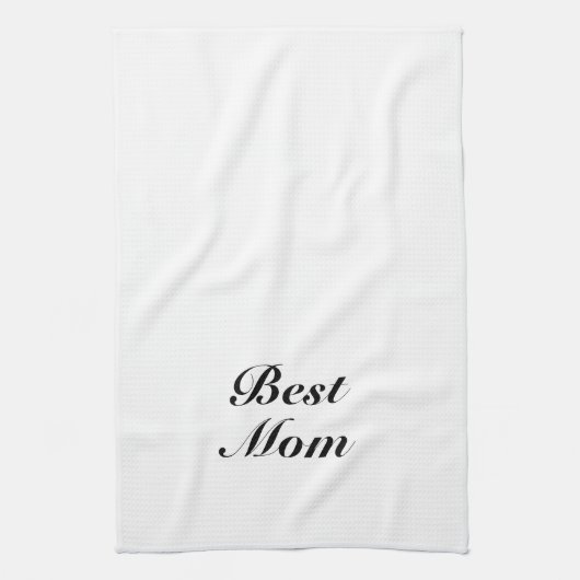 Linge De Cuisine Meilleure maman noir blanc classique script élégan (Vertical)