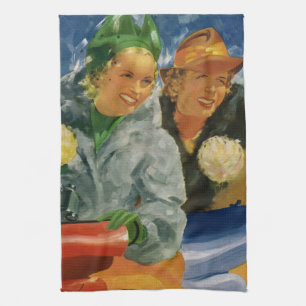 Linge De Cuisine Meilleures amies vintage ! Femmes élégantes et sty