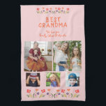 Linge De Cuisine Meilleures Fleurs Grand-Mère 5 Photo Collage Keeps<br><div class="desc">Cute Best Grandma Flowers 5 Photo Collage Garder serviette de cuisine. Fleurs dessinées à la main dans de belles couleurs printanières et 5 photos. Créez votre propre cadeau personnalisé pour une grand-mère pour la fête des mères,  l'anniversaire ou Noël et ajoutez vos noms et photos.</div>