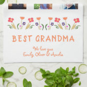 Linge De Cuisine Meilleures Fleurs Grand-Mère 5 Photo Collage Keeps (Plié)