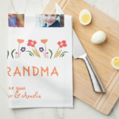 Linge De Cuisine Meilleures Fleurs Grand-Mère 5 Photo Collage Keeps (Quart Plié)