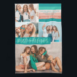 Linge De Cuisine Meilleurs amis pour toujours | Stripes modernes BF<br><div class="desc">Un grand cadeau pour votre(vos) bestie(s). 4 photos collage, polices modernes et bandes de plage tendance d'été se rassemblent dans ce design gai et amusant. Téléchargez vos propres photos et écrivez un message personnalisé. Toutes les couleurs et le texte peuvent être personnalisés. Ajoutez votre libellé personnalisé à cette conception à...</div>