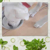 Linge De Cuisine Mélange blanc Labrador Mélange Chien Chien Chien C (Plié)