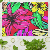 Linge De Cuisine Mélange de fleurs tropicales Thunder_Cove (Plié)