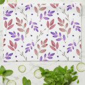 Linge De Cuisine Mélange de violet, Feuille Motif d'aquarelle Sienn (Plié)
