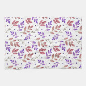 Linge De Cuisine Mélange de violet, Feuille Motif d'aquarelle Sienn (Horizontal)