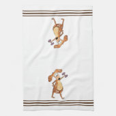 Linge De Cuisine Mélange Whimsical Brown Chien Poids de levage (Vertical)