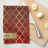 Linge De Cuisine Mélanges rouge foncé et Brown de Quatrefoil de (Quart Plié)