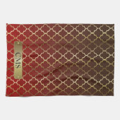 Linge De Cuisine Mélanges rouge foncé et Brown de Quatrefoil de (Horizontal)