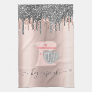 Linge De Cuisine Mélangeuse de gouttes de paillettes Rose Gold Coeu