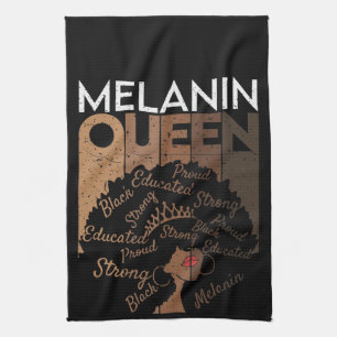 Linge De Cuisine Melanin Afro Queen Word Art
