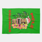 Linge De Cuisine Mele Kalikimaka Santa Claus Tiki (Horizontal)