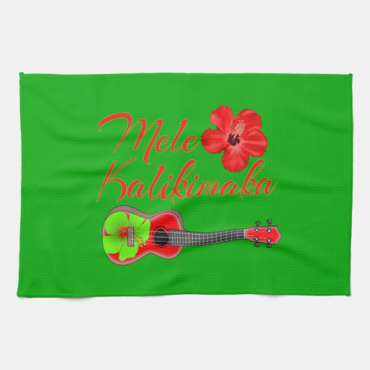 Linge De Cuisine Mele Kalikimaka Ukulele (Horizontal)