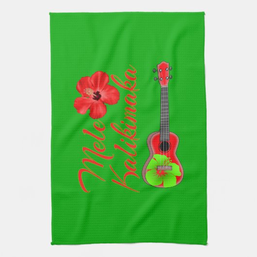 Linge De Cuisine Mele Kalikimaka Ukulele (Vertical)
