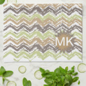 Linge De Cuisine Melon Brandy Scribble ZigZag Motif (Plié)