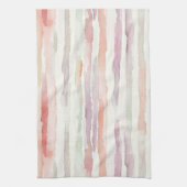 Linge De Cuisine Melon Lavande Rose Blanc Rayures (Vertical)
