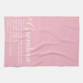 Linge De Cuisine Mémé, grand-mère définition script rose (Horizontal)