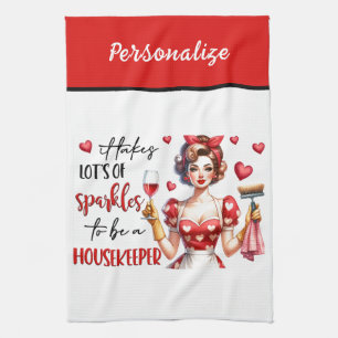 Linge De Cuisine Ménagère Glamour Rétro 50 Humour Drôle et Sarcasti