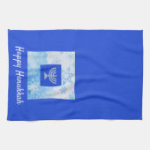 Linge De Cuisine Menorah Bleue de Hanouka (Horizontal)