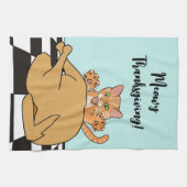 Linge De Cuisine Meowy Thanksgiving Drôle chat Turquie Dessin (Horizontal)