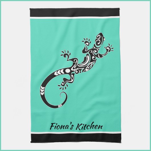 Linge De Cuisine Mer du Sud-Ouest Gecko vert et noir