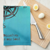 Linge De Cuisine Mer Ombre turquoise Nautique (Quart Plié)