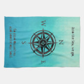 Linge De Cuisine Mer Ombre turquoise Nautique (Horizontal)