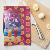 Linge De Cuisine Mer tropicale de plage de coq de cocktails drôles (Quart Plié)