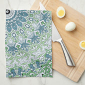 Linge De Cuisine Mer Vert et Bleu Côte Motif Mandala (Quart Plié)