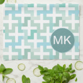 Linge De Cuisine Mer vert géométrique (Plié)