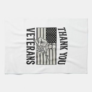 Linge De Cuisine Merci aux vétérans Vintage Flag Soldat Chemise Des