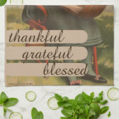 Linge De Cuisine Merci gracieux béni | Fille avec Citrouille (Plié)