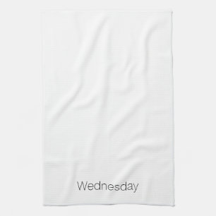 Linge De Cuisine "mercredi" noir blanc minimaliste