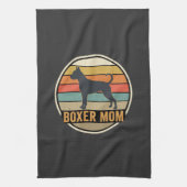 Linge De Cuisine Mère Boxer Rétro Coucher de Soleil Chien (Vertical)