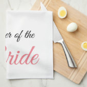 Linge De Cuisine Mère de mariée Script rose (Quart Plié)