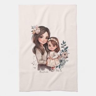 Linge De Cuisine Mère et fille adorable personnalisée (3)
