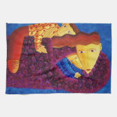 Linge De Cuisine Mère et Fils Peinture familiale contemporaine (Horizontal)