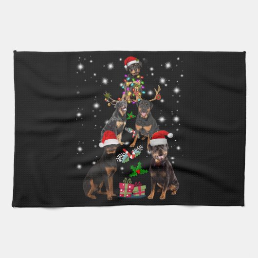 Linge De Cuisine Merry chrismas mon petit rottweiler (Horizontal)